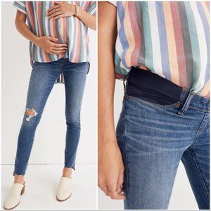 Madewell Maternity Skinny side panel raw hem jeans